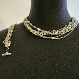 Multi-strand Necklace & matching Bracelet